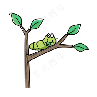 手绘卡通可爱的蚕宝宝