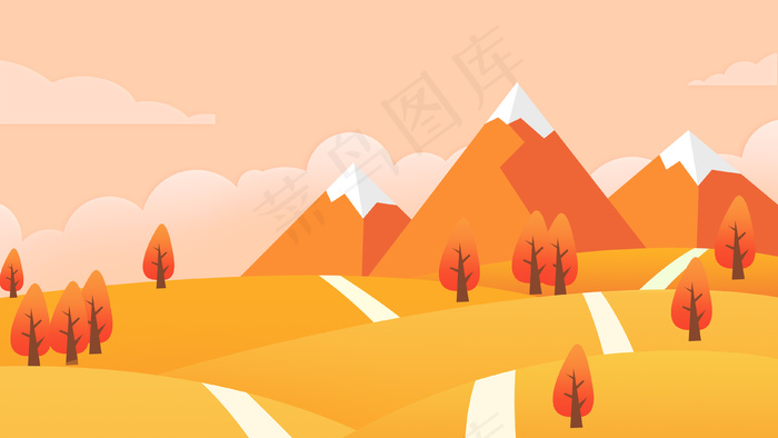 手绘矢量立秋节气海报背景