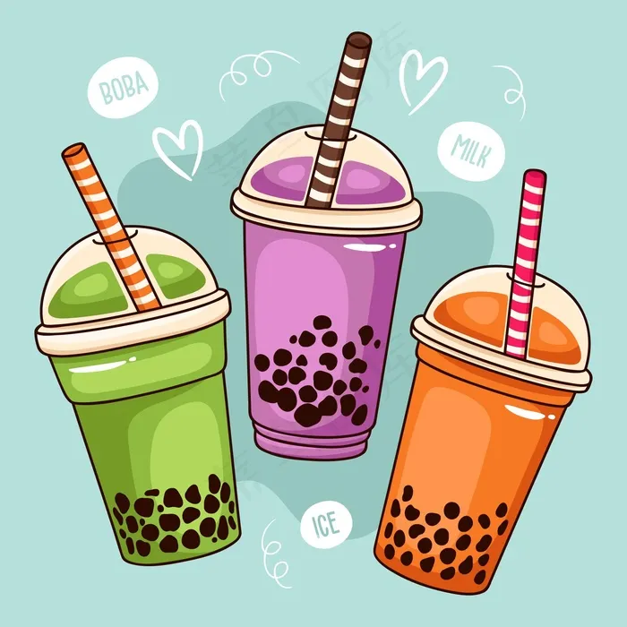 手绘泡茶香精eps,ai矢量模版下载