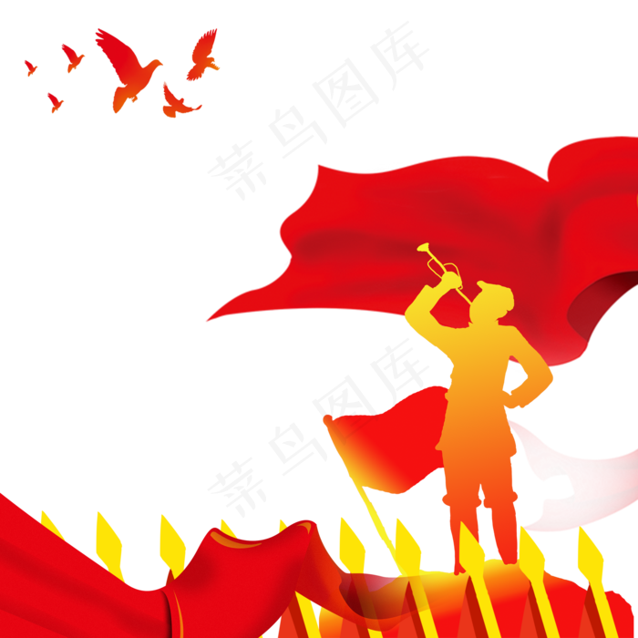 国庆节节日军人(2000X2000(DPI:300))psd模版下载
