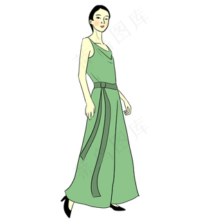 手绘矢量卡通双十一剁手节女生模