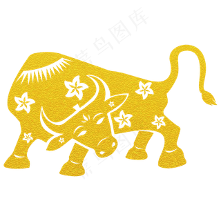 牛年烫金剪纸装饰素材