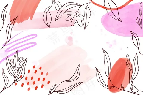 水彩背景与手绘元素