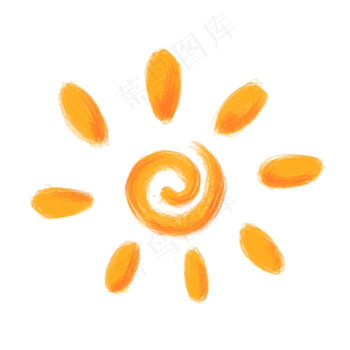 儿童节涂鸦蜡笔画太阳