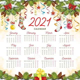 水彩2021年历新年