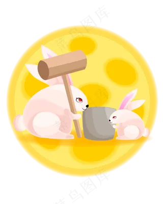 中秋黄色兔子