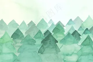 冷杉水彩画