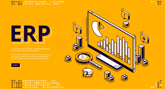 Erp企业资源计划等距横幅bannereps,ai矢量模版下载