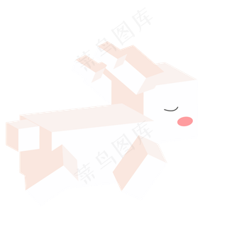 矢量中秋节兔子立体设计