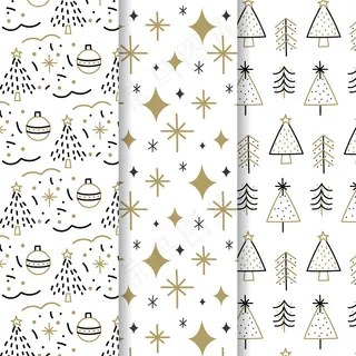 黑色和金色圣诞图案系列