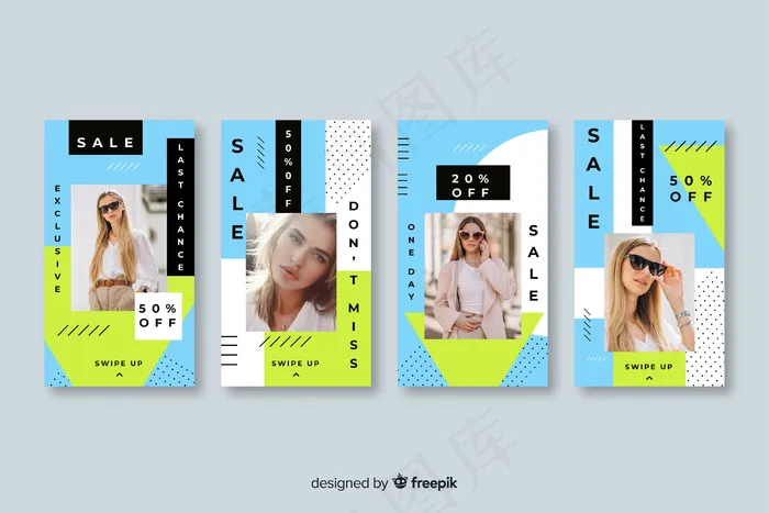 彩色抽象销售模板故事与照片eps,ai矢量模版下载