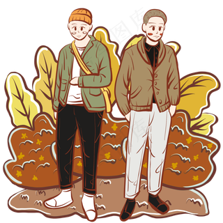 手绘文艺时尚潮男形象