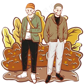 手绘文艺时尚潮男形象