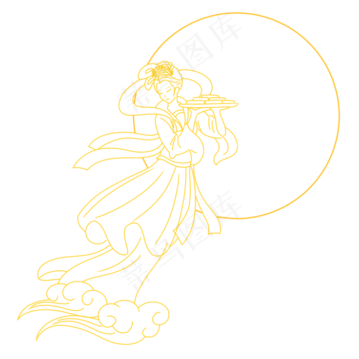 奔月嫦娥(2000X2000(DPI:300))psd模版下载