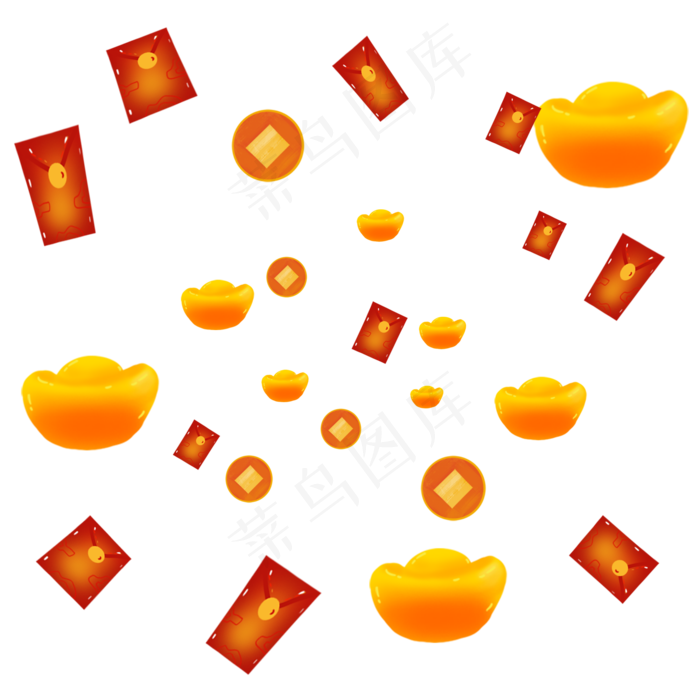 漂浮素材理财红包金币双十一矢量