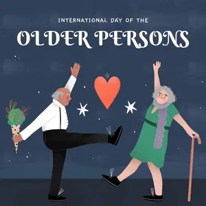 手绘国际老年人日