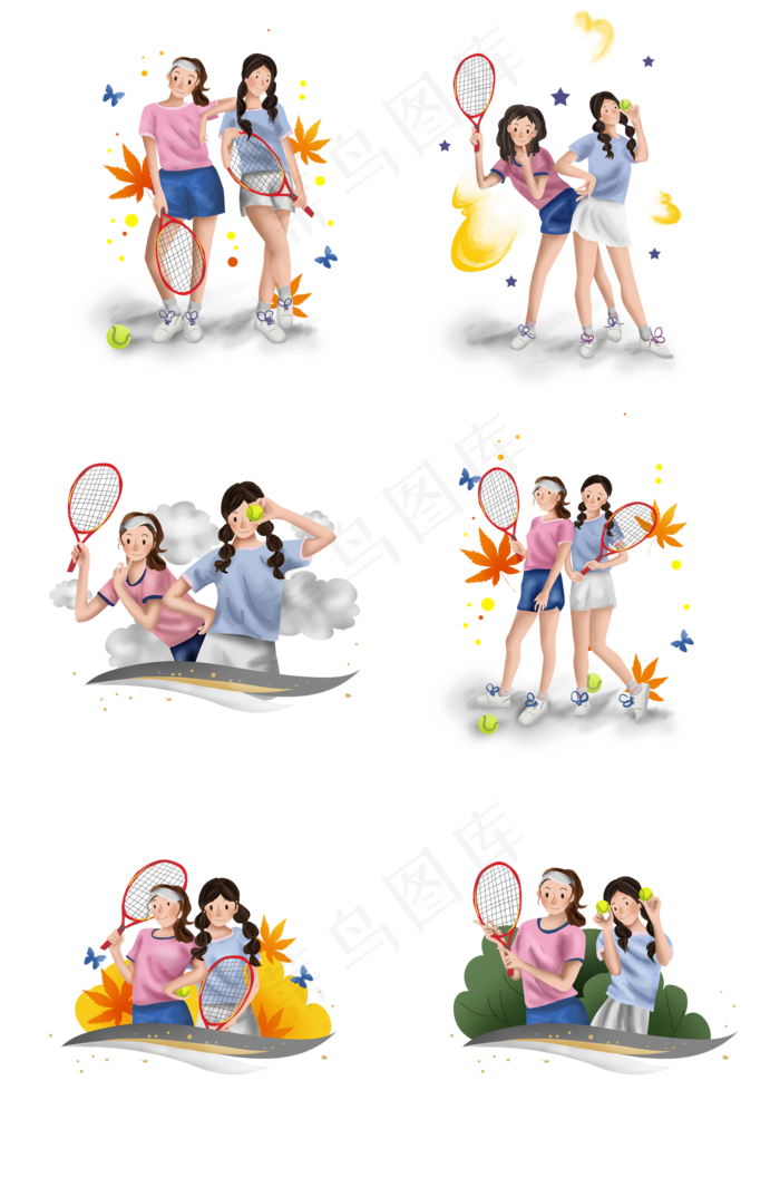 网球公开赛网球和女孩(2000X3020(DPI:300))psd模版下载