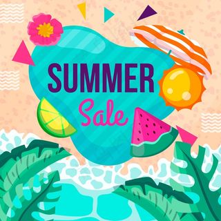 带海滩的夏季销售横幅banner