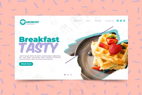美味早餐横幅banner模板