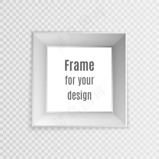 一套复古写实相框孤立在透明背景上。相框布局设计。