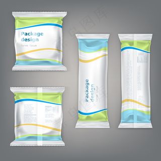 向量集包装零食-饼干，巧克力，糖果，酒吧，饼干。