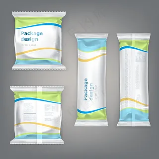 向量集包装零食-饼干，巧克力，糖果，酒吧，饼干。