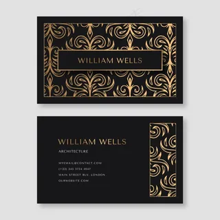 带有优雅金色元素的名片