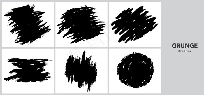 黑色粗画笔笔划模板eps,ai矢量模版下载