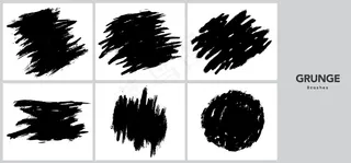 黑色粗画笔笔划模板