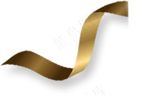 金色装饰彩带元素