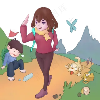 手绘卡通动漫可爱重阳节场景