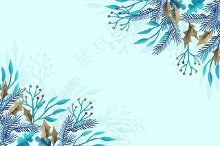 用水彩制作的冬季植物