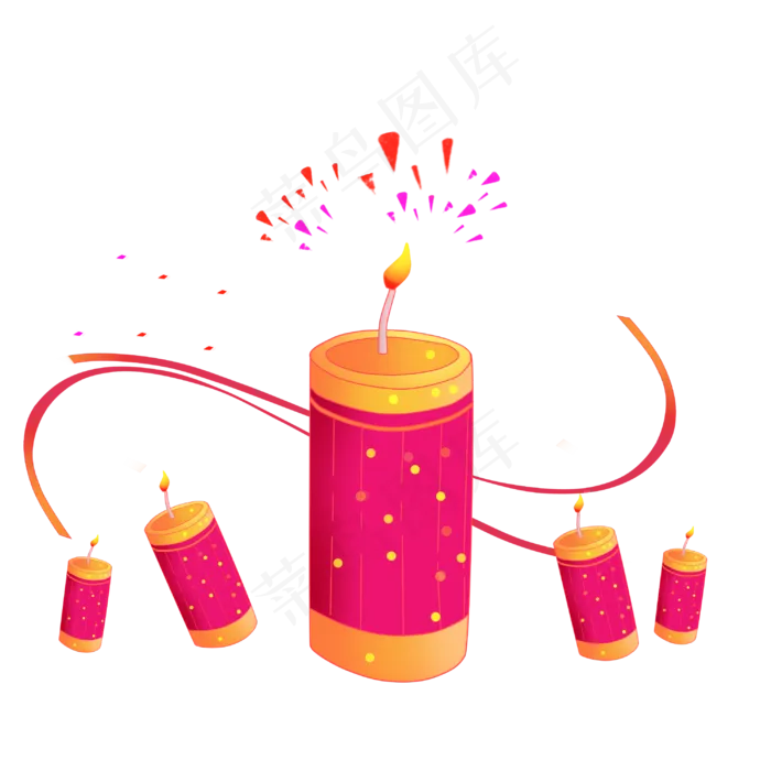 新年春节烟花爆竹(3000X3000(DPI:3000))psd模版下载