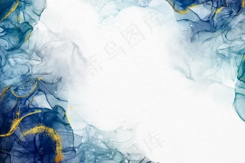 水彩画壁纸与豪华的金色口音