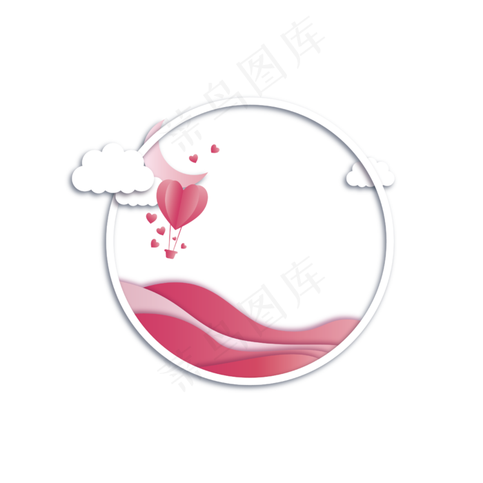 七夕剪纸风热气球边框