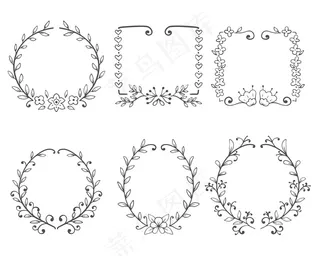 带有花卉装饰的装饰框架。