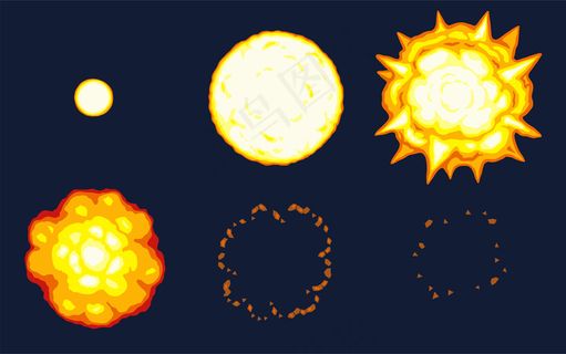 卡通爆炸精灵表。