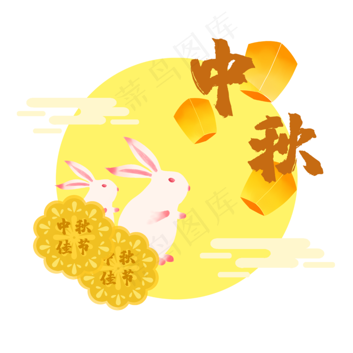 中秋月饼玉兔节俗佳节(2500X2500(DPI:300))psd模版下载