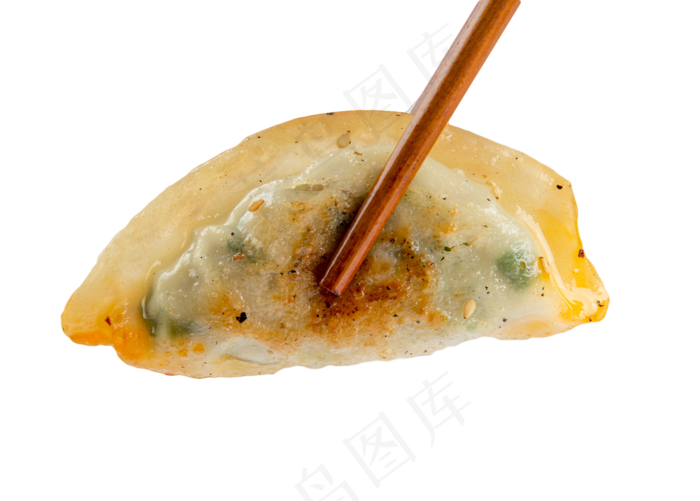 用筷子夹起煎饺(2064*1478px 300 dpi )