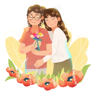 感恩教师节师生合影png素材