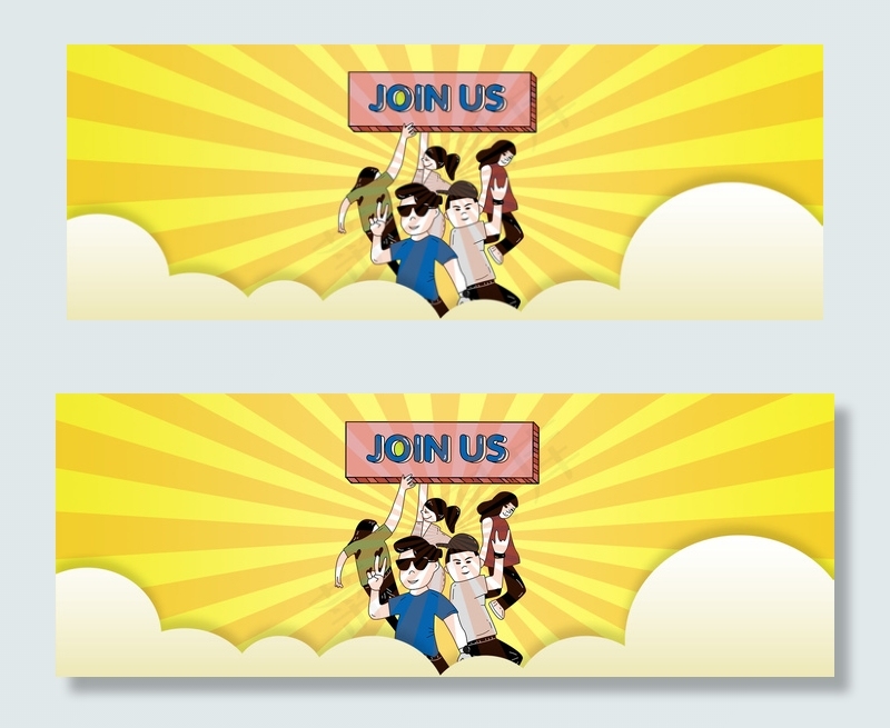 社群招募清新简约banner