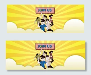 社群招募清新简约banner