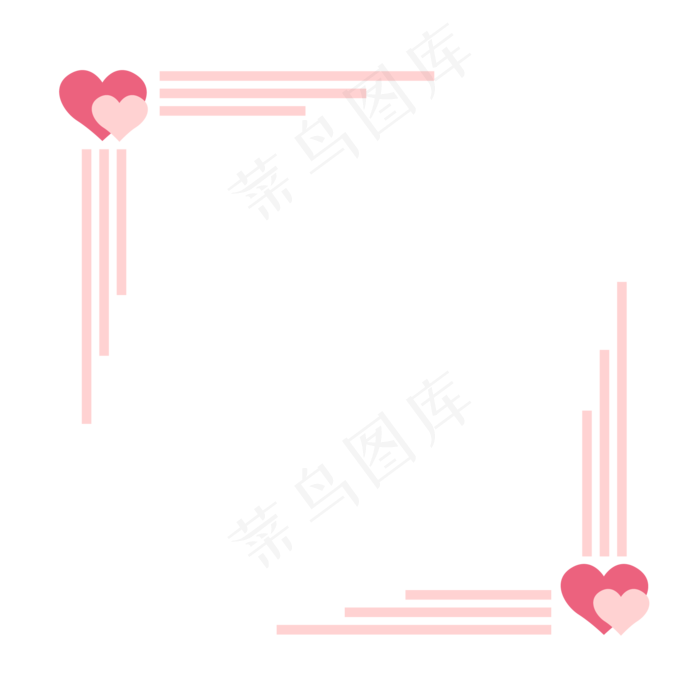 七夕节情侣爱心边框(2000*2000px 300 dpi )ai矢量模版下载