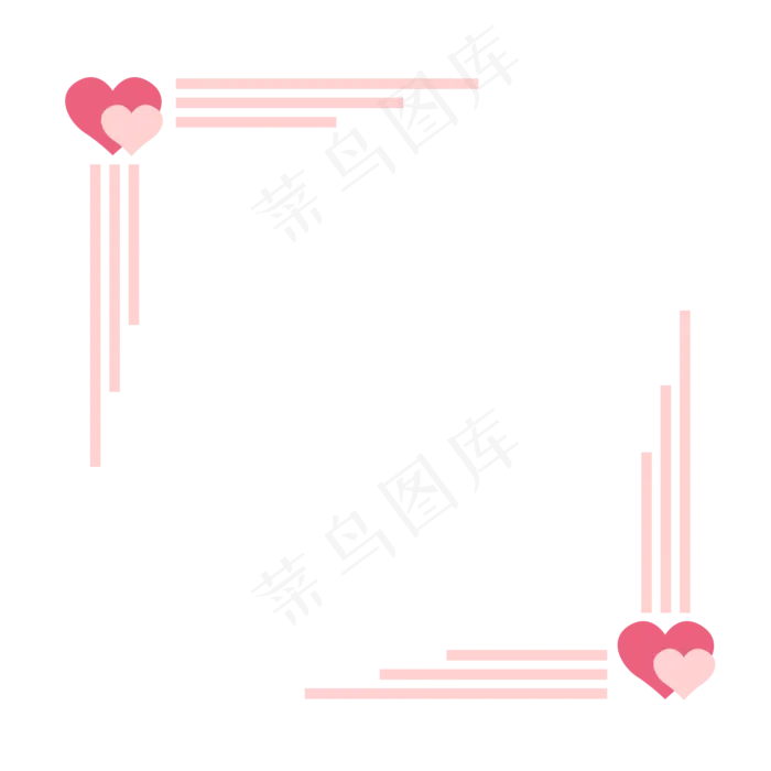 七夕节情侣爱心边框(2000*2000px 300 dpi )ai矢量模版下载