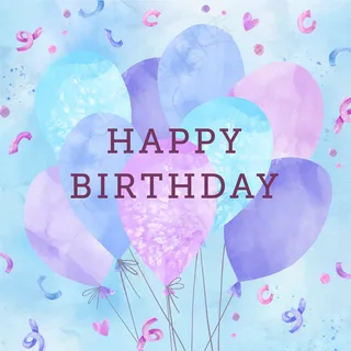 水彩风格生日背景