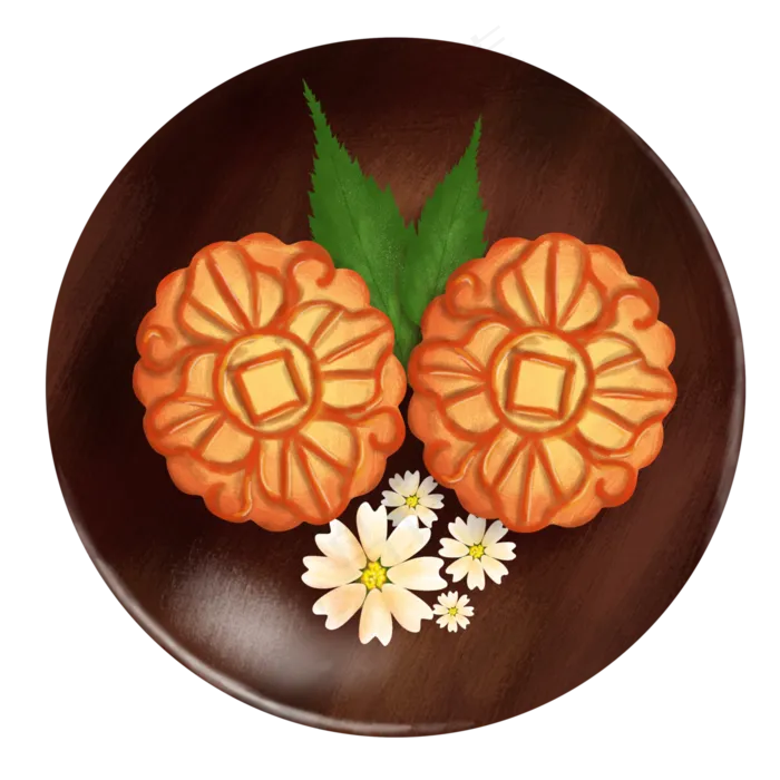 传统节日美食一盘月饼(3000X3000(DPI:300))psd模版下载