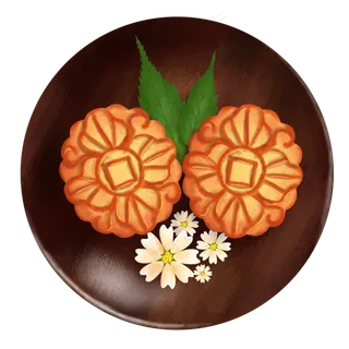 传统节日美食一盘月饼