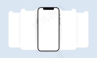 智能手机模板与旋转木马截图概念