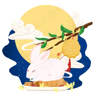 中秋节月兔吃月饼 中秋节月兔吃月饼