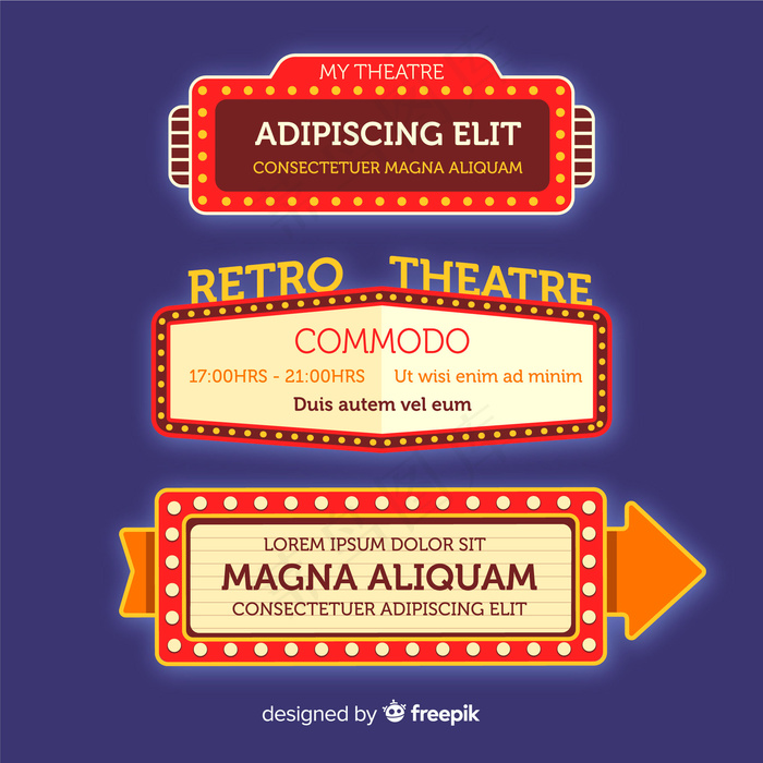 平面复古剧院招牌系列